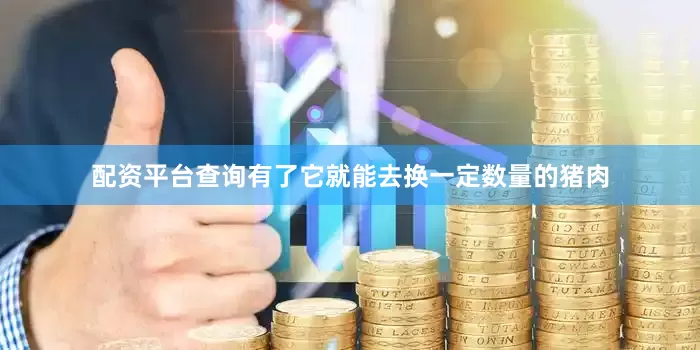 配资平台查询有了它就能去换一定数量的猪肉
